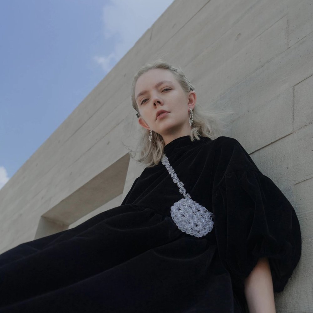 Shiitake Velvet Oversized Puff Sleeve Maxi Dress Gem